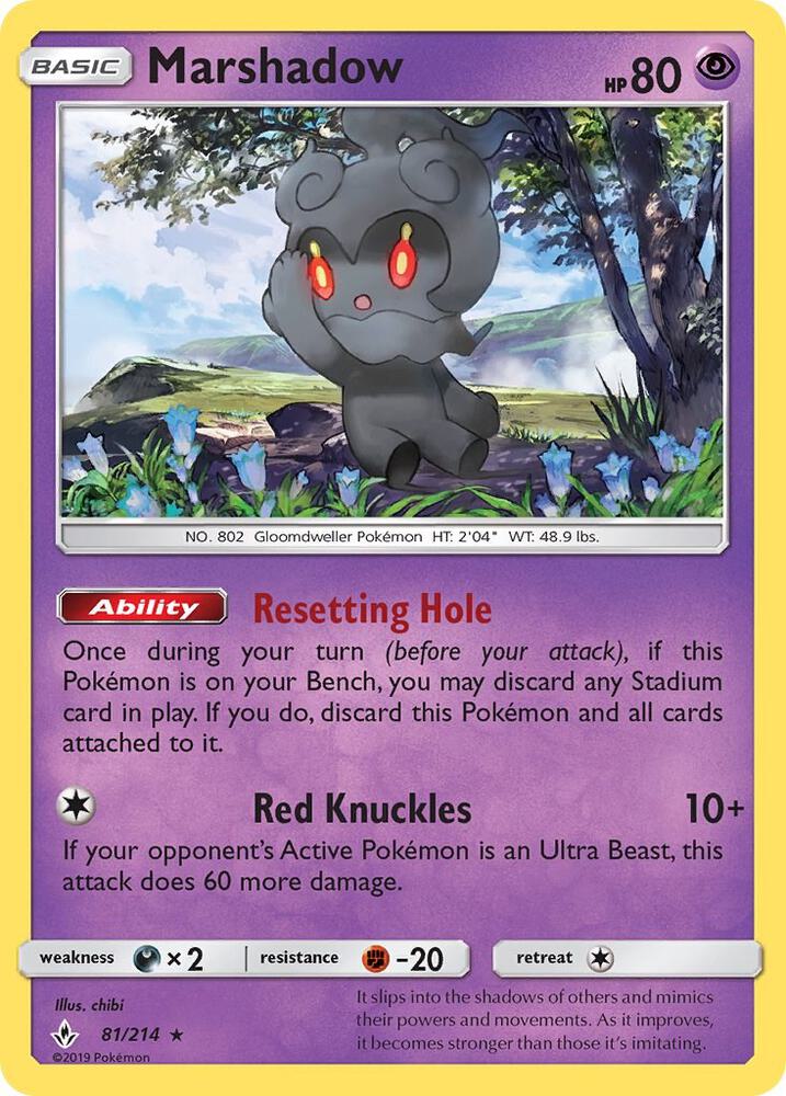 Marshadow 81/214 (SM - Unbroken Bonds)  - Holofoil | Good Games Adelaide SA