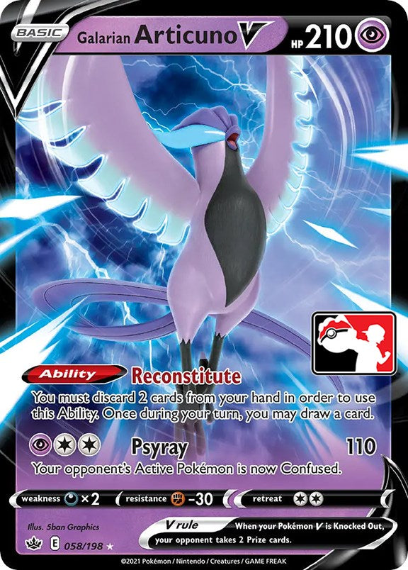 Galarian Articuno V (058/198) [Prize Pack Series One] | Good Games Adelaide SA