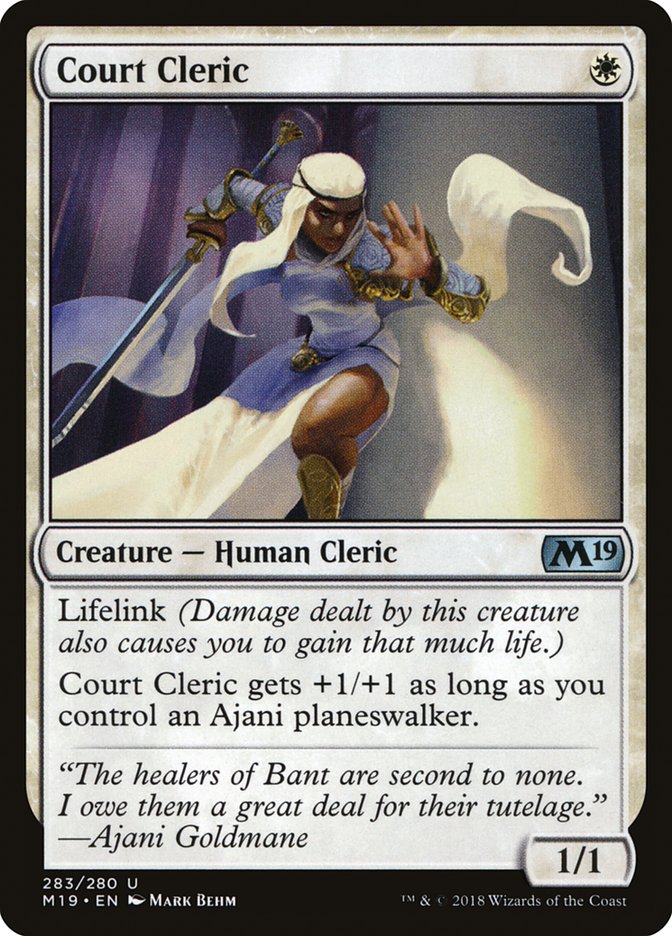 Court Cleric 283 (Core Set 2019)  | Good Games Adelaide SA