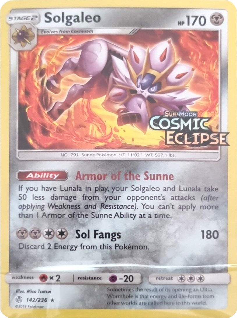 Solgaleo (142/236) (Cosmic Eclipse Stamped) [Sun & Moon: Cosmic Eclipse] | Good Games Adelaide SA