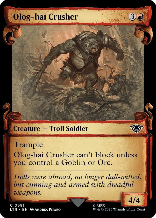 Olog-Hai Crusher 591 (Universes Beyond: The Lord of the Rings: Tales of Middle-earth)  - Showcase Scroll Foil | Good Games Adelaide SA