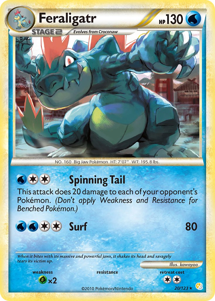 Feraligatr (20/123) (Theme Deck Exclusive) [HeartGold & SoulSilver: Base Set] | Good Games Adelaide SA