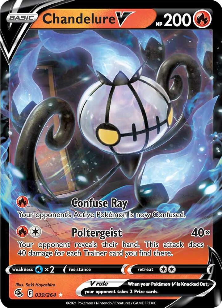 Chandelure V 039/264 (SWSH08: Fusion Strike)  - Holofoil