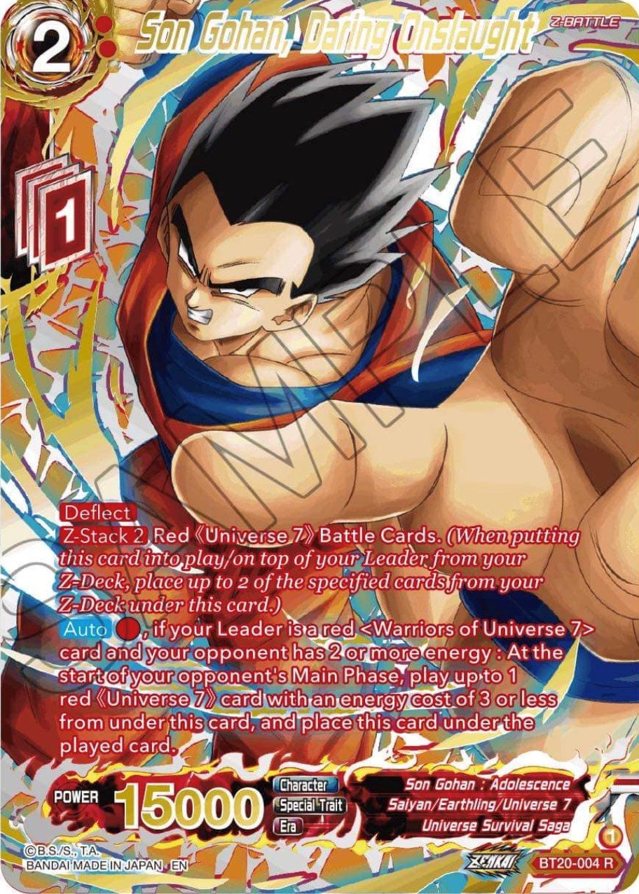 Son Gohan, Daring Onslaught (Gold-Stamped) (BT20-004) [Power Absorbed] | Good Games Adelaide SA