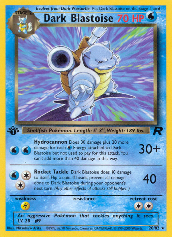 Dark Blastoise (20/82) [Team Rocket 1st Edition] | Good Games Adelaide SA