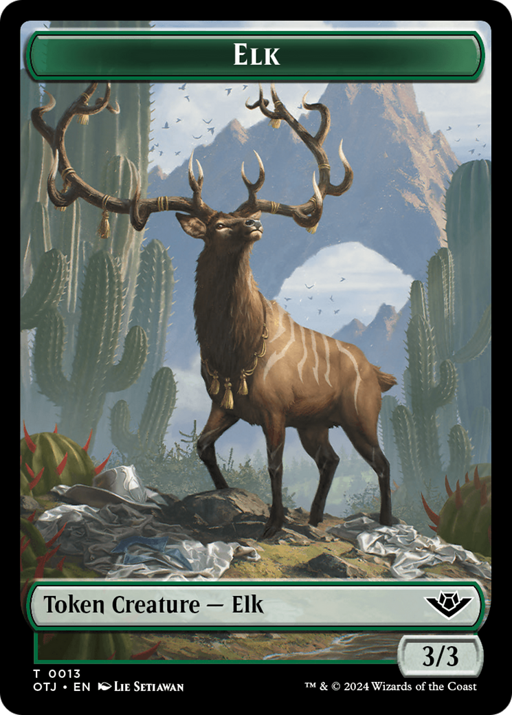 Mercenary // Elk Double-Sided Token [Outlaws of Thunder Junction Tokens] | Good Games Adelaide SA