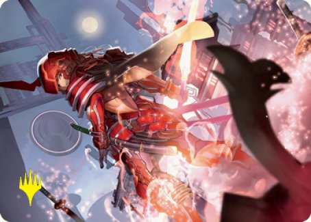 Peerless Samurai Art Card (Gold-Stamped Signature) [Kamigawa: Neon Dynasty Art Series] | Good Games Adelaide SA