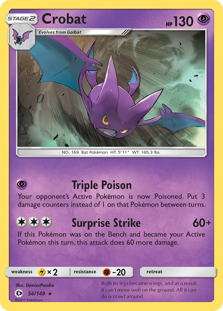 Crobat (56/149) (Prerelease Kit Exclusive) (Theme Deck Exclusive) [Sun & Moon: Base Set] | Good Games Adelaide SA