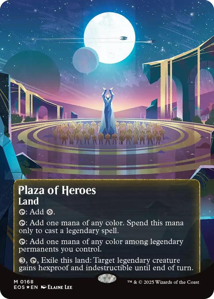 Plaza of Heroes  168/0 (Edge of Eternities: Stellar Sights)  - Borderless Galaxy Foil | Good Games Adelaide SA