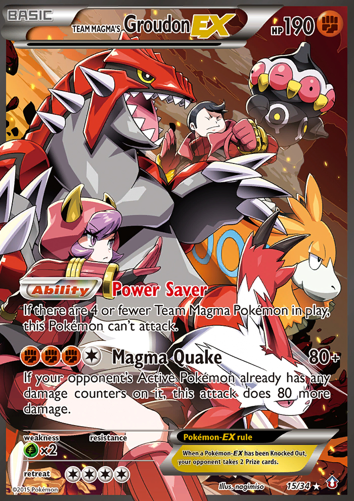 Team Magma's Groudon ex (15/34) [XY: Double Crisis] | Good Games Adelaide SA