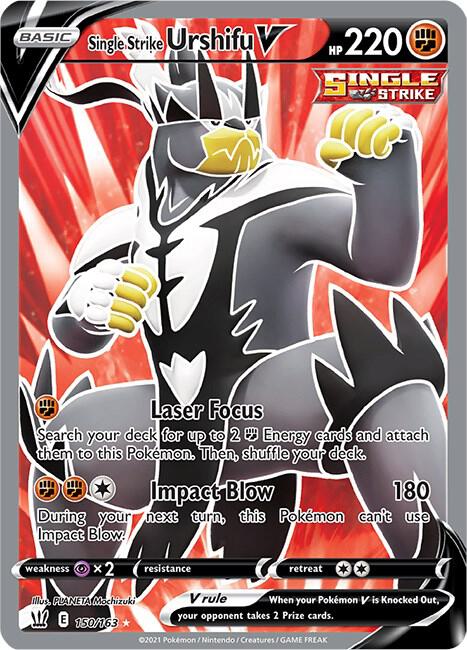 Single Strike Urshifu V Full Art 150/163 (SWSH05: Battle Styles)  - Holofoil | Good Games Adelaide SA
