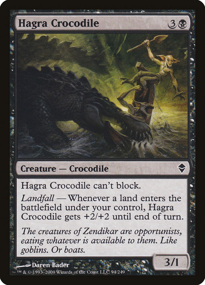 Hagra Crocodile 94 (Zendikar)  - Foil | Good Games Adelaide SA