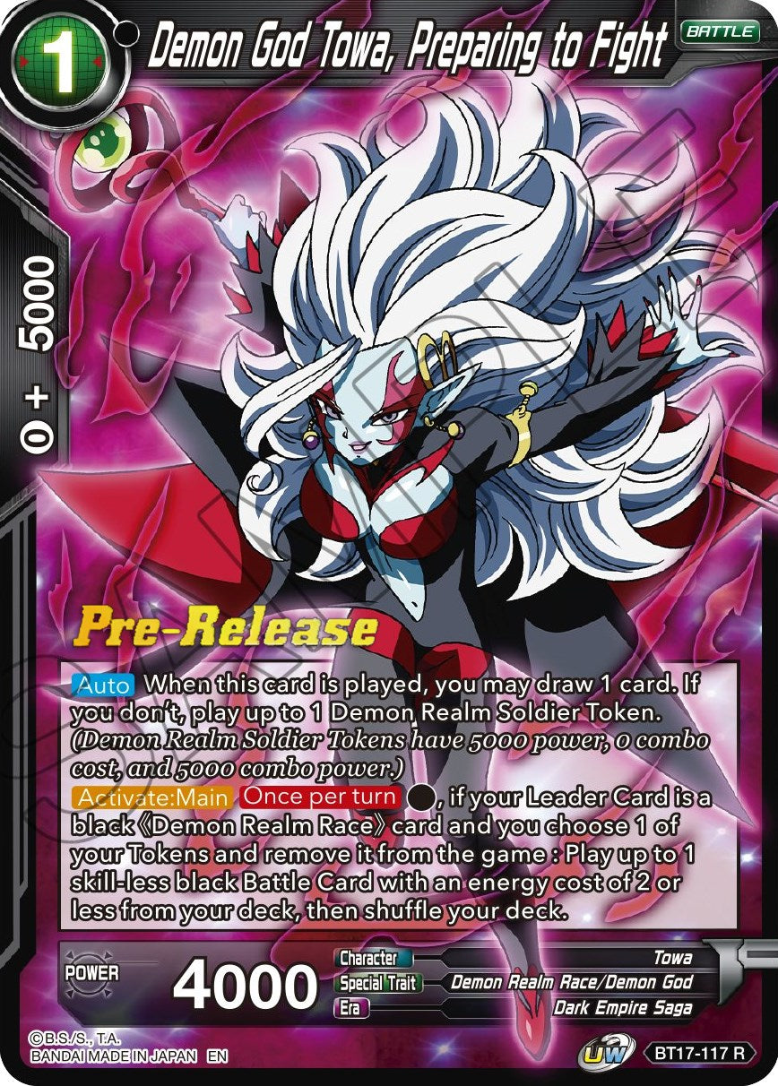 Demon God Towa, Preparing to Fight (BT17-117) [Ultimate Squad Prerelease Promos] | Good Games Adelaide SA