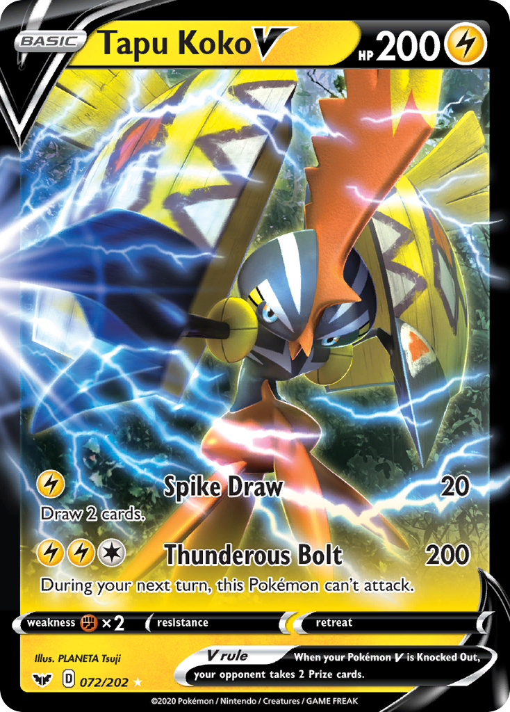 Tapu Koko V (072/202) [Sword & Shield: Base Set] | Good Games Adelaide SA