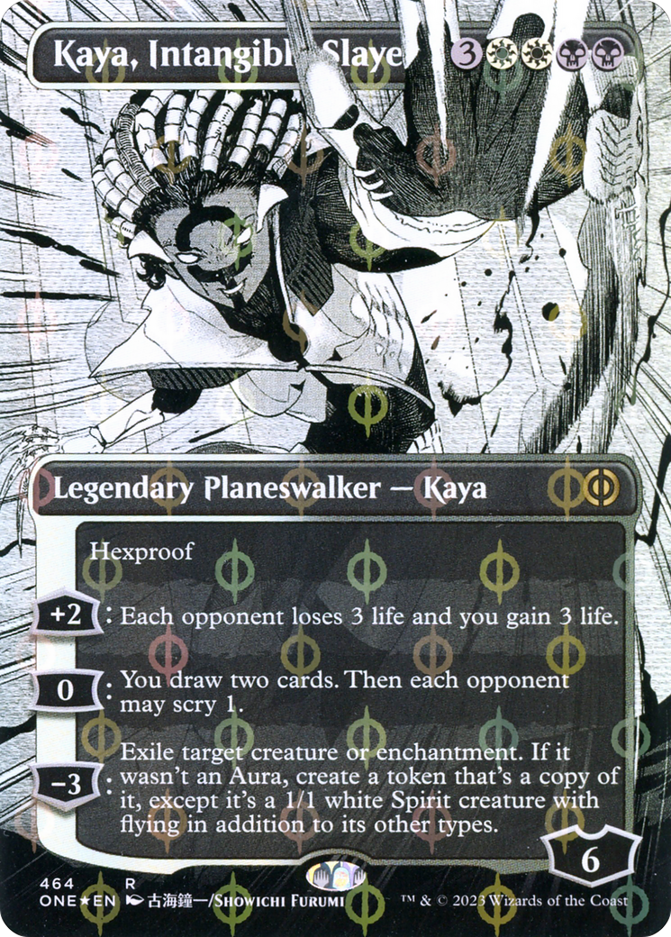 Kaya, Intangible Slayer (Borderless Manga Step-and-Compleat Foil) [Phyrexia: All Will Be One] | Good Games Adelaide SA