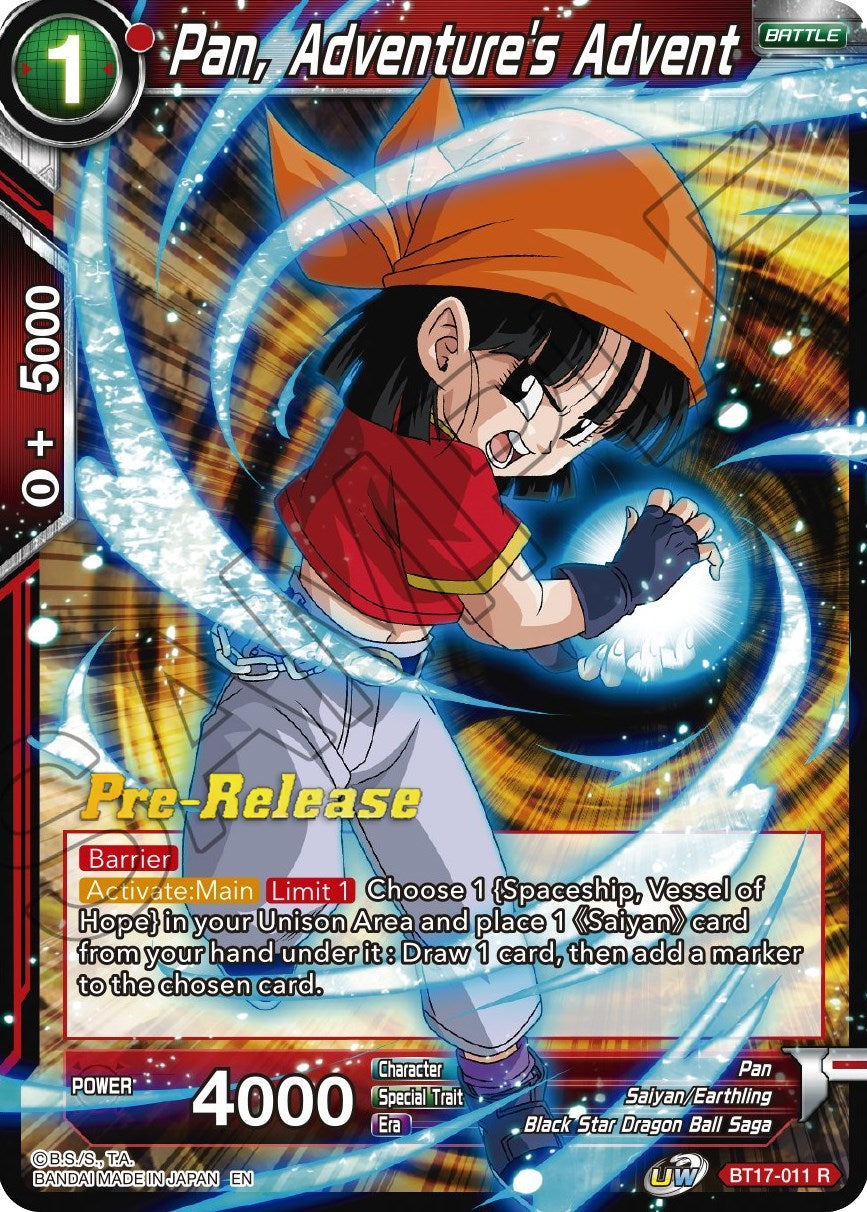 Pan, Adventure's Advent (BT17-011) [Ultimate Squad Prerelease Promos] | Good Games Adelaide SA