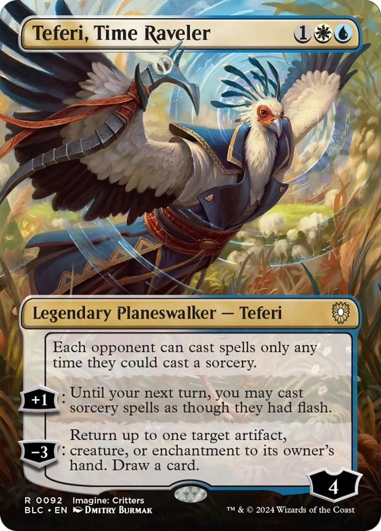 Teferi, Time Raveler (Borderless) [Bloomburrow Commander] | Good Games Adelaide SA