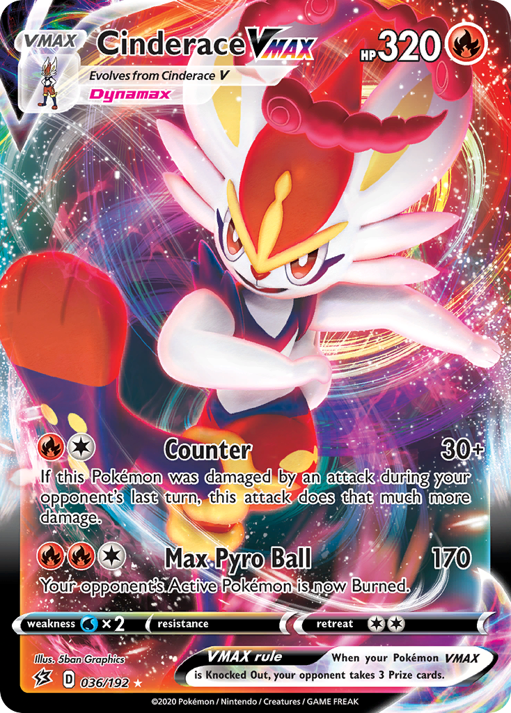 Cinderace VMAX (036/192) [Sword & Shield: Rebel Clash] | Good Games Adelaide SA