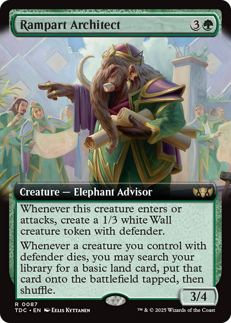 Rampart Architect (Extended Art) [Tarkir: Dragonstorm Commander] | Good Games Adelaide SA