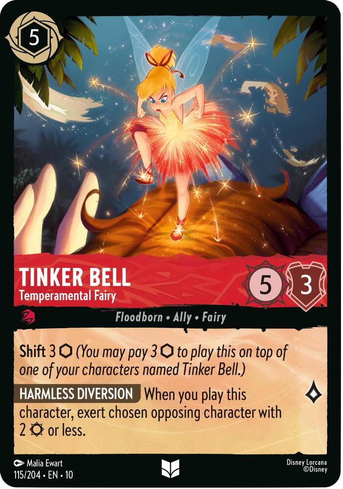 Tinker Bell Temperamental Fairy 115/204 (Whispers in the Well)  - Cold Foil | Good Games Adelaide SA