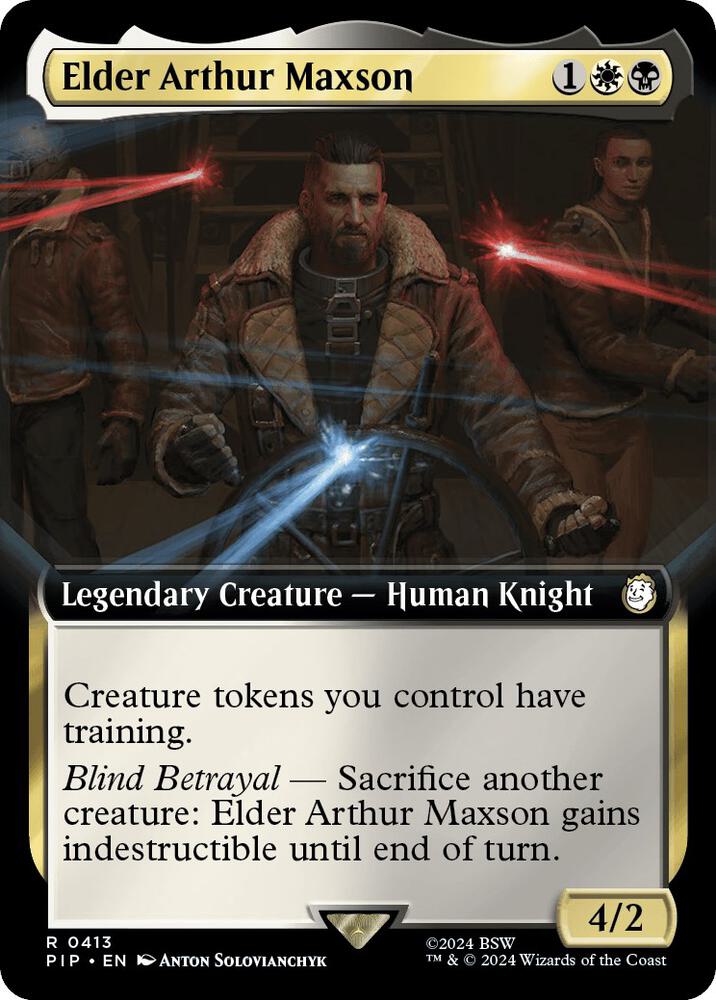 Elder Arthur Maxson Extended Art 413 (Universes Beyond: Fallout)  - Foil | Good Games Adelaide SA