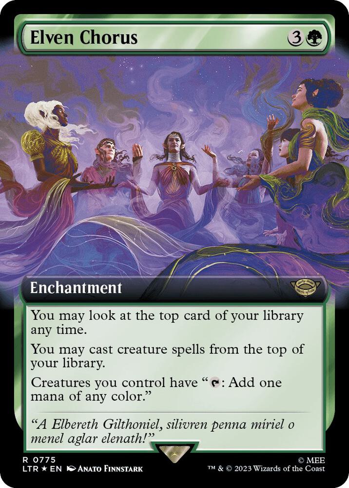 Elven Chorus 775 (Universes Beyond: The Lord of the Rings: Tales of Middle-earth)  - Extended Art Surge Foil | Good Games Adelaide SA