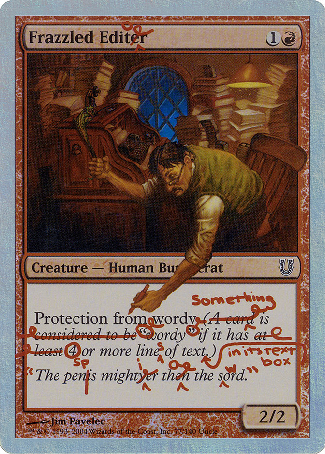 Frazzled Editor (Alternate Foil) [Unhinged] | Good Games Adelaide SA