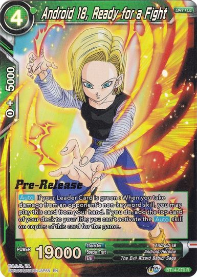 Android 18, Ready for a Fight (BT14-070) [Cross Spirits Prerelease Promos] | Good Games Adelaide SA