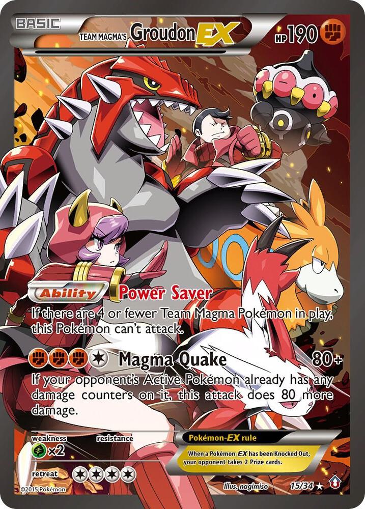 Team Magma's Groudon EX 15/34 (Double Crisis)  - Holofoil | Good Games Adelaide SA