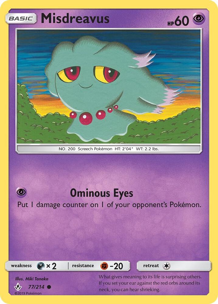Misdreavus 77/214 (SM - Unbroken Bonds)  | Good Games Adelaide SA