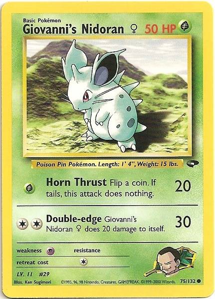 Giovanni's Nidoran (75/132) (Female) [Gym Challenge Unlimited] | Good Games Adelaide SA