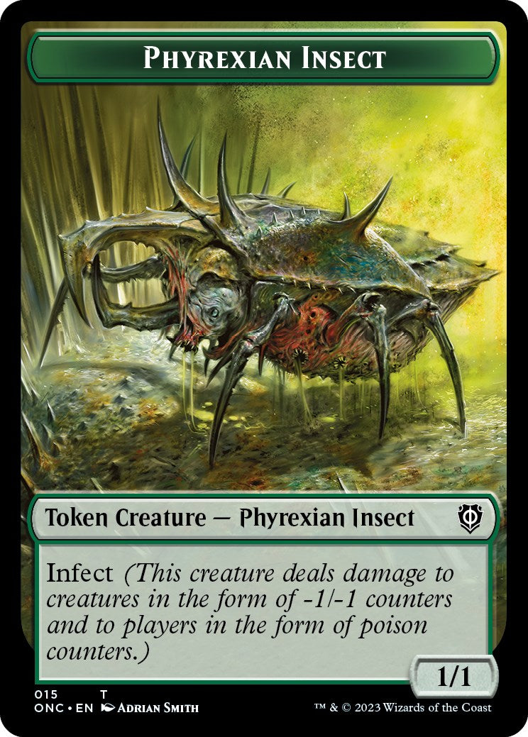 Phyrexian Wurm // Phyrexian Insect Double-Sided Token [Phyrexia: All Will Be One Commander Tokens] | Good Games Adelaide SA