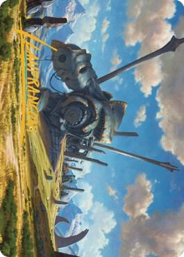 Plains Art Card 62 81 Gold Stamped Signature 62 (Art Series: Dominaria United)  | Good Games Adelaide SA