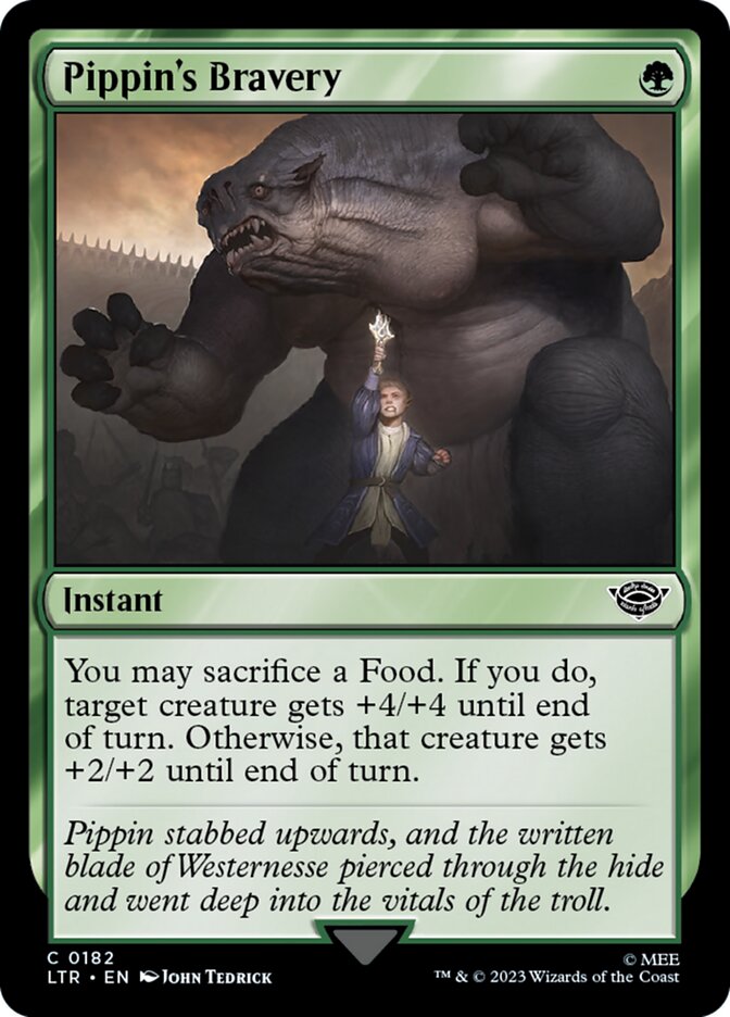Pippin's Bravery 182 (Universes Beyond: The Lord of the Rings: Tales of Middle-earth)  - Foil | Good Games Adelaide SA