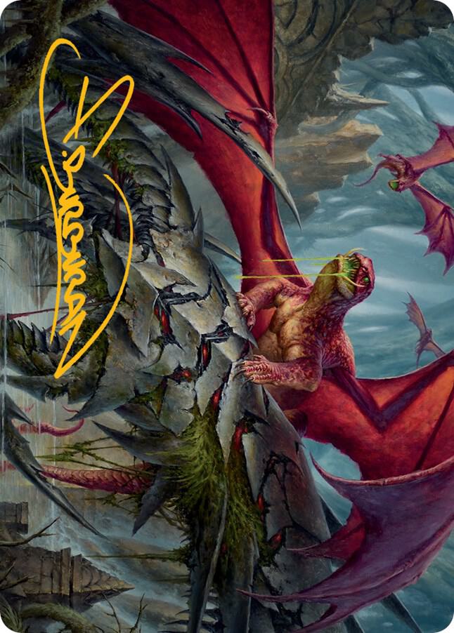 Hoarding Broodlord Art Card Gold Stamped Signature 23 (Art Series: March of the Machine)  | Good Games Adelaide SA