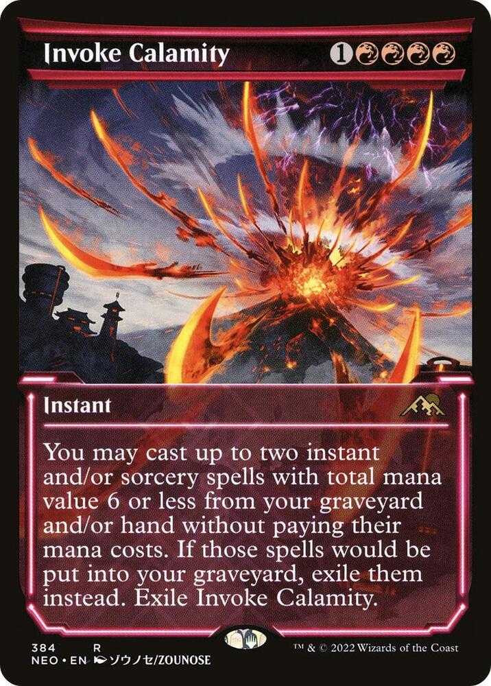 Invoke Calamity 384 (Kamigawa: Neon Dynasty)  - Showcase Foil | Good Games Adelaide SA