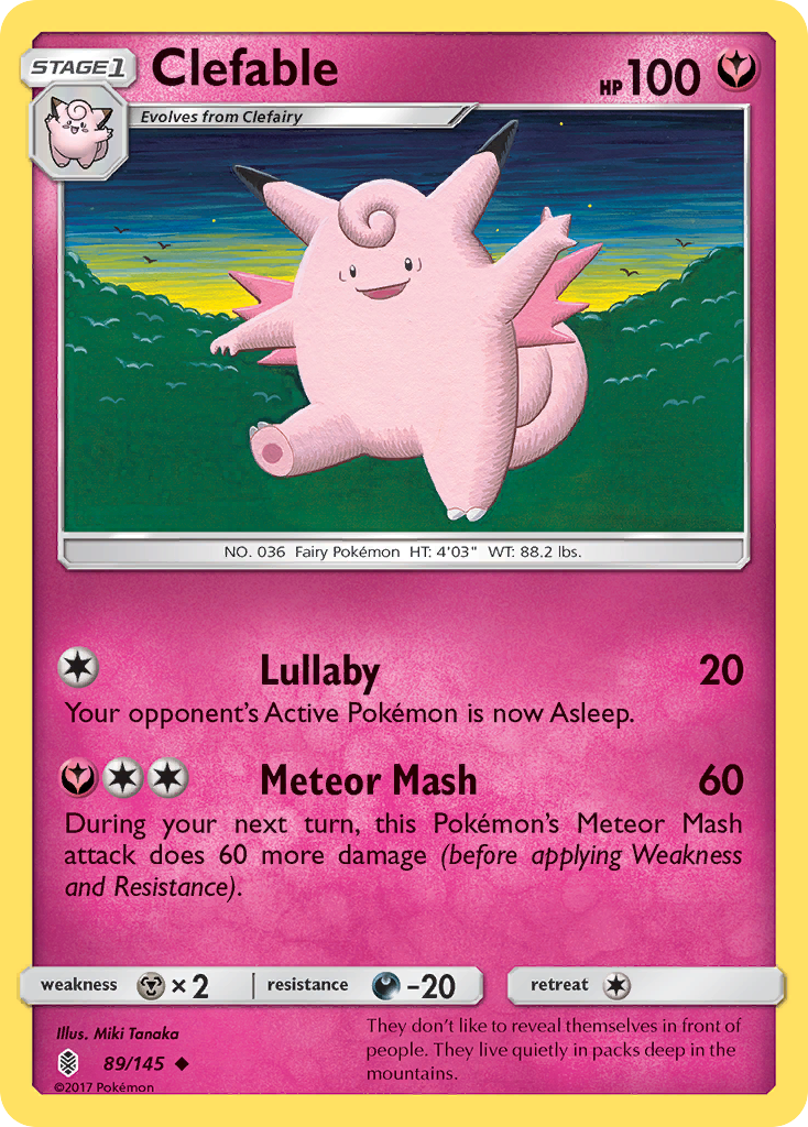 Clefable (89/145) [Sun & Moon: Guardians Rising] | Good Games Adelaide SA