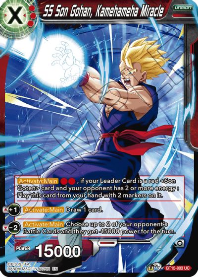SS Son Gohan, Kamehameha Miracle [BT15-003] | Good Games Adelaide SA