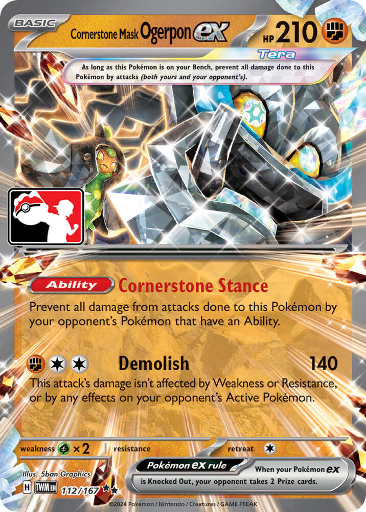 Cornerstone Mask Ogerpon ex Series 6 112/167 (Prize Pack Series Cards)  - Holofoil | Good Games Adelaide SA