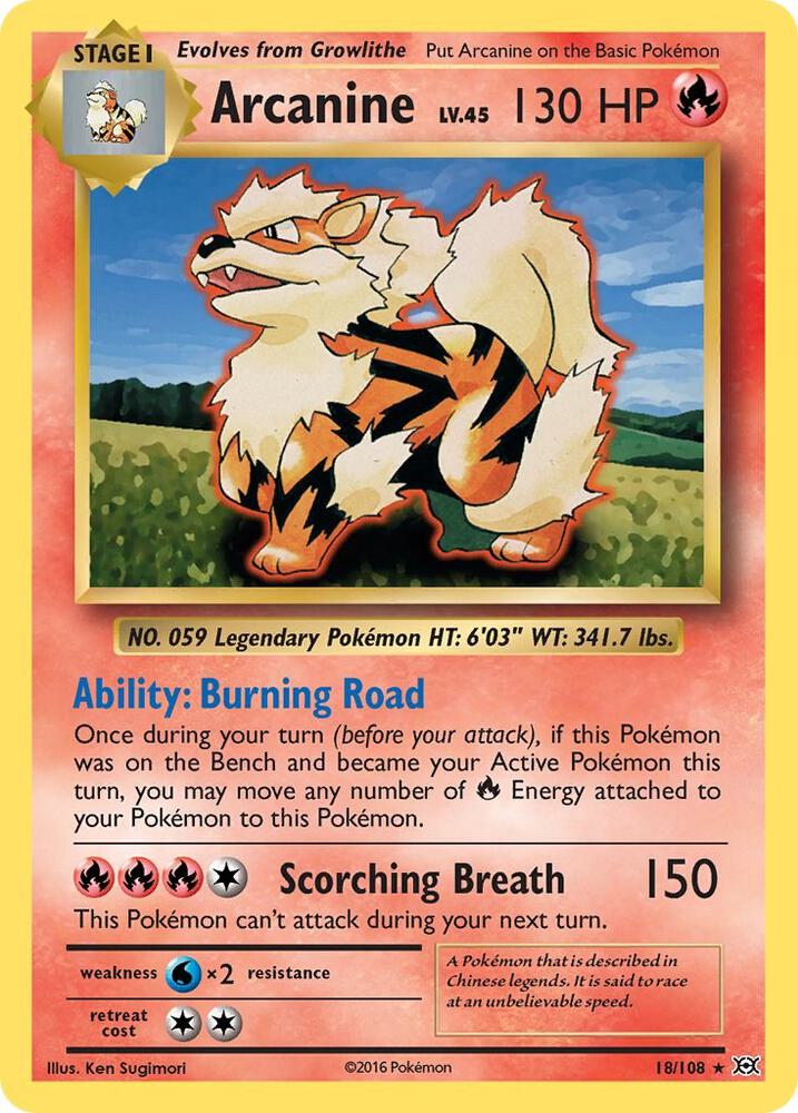 Arcanine 18/108 (XY - Evolutions)  | Good Games Adelaide SA