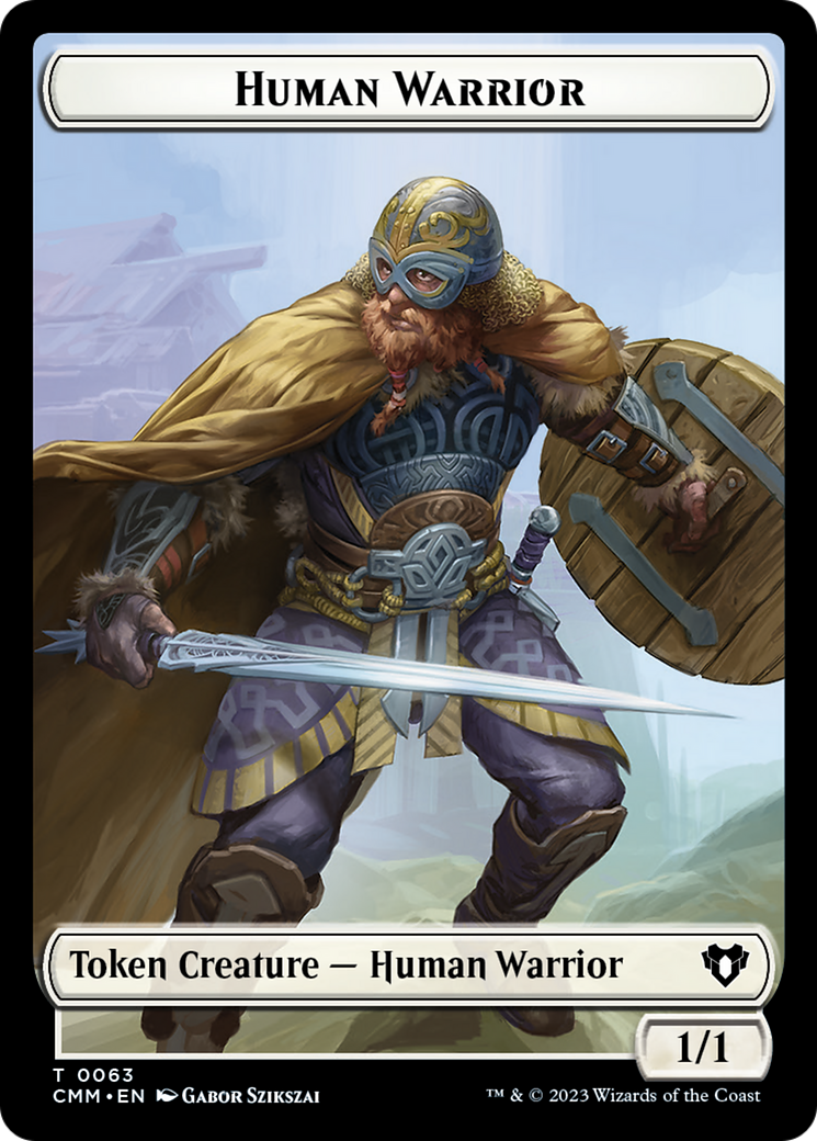 Human Warrior // Zombie Army Double-Sided Token [Commander Masters Tokens] | Good Games Adelaide SA