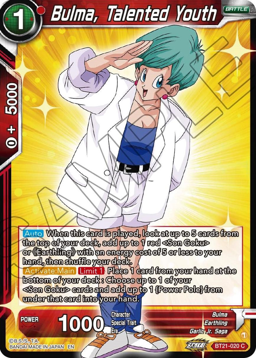 Bulma, Talented Youth (BT21-020) [ZENKAI Series: Set 04] | Good Games Adelaide SA