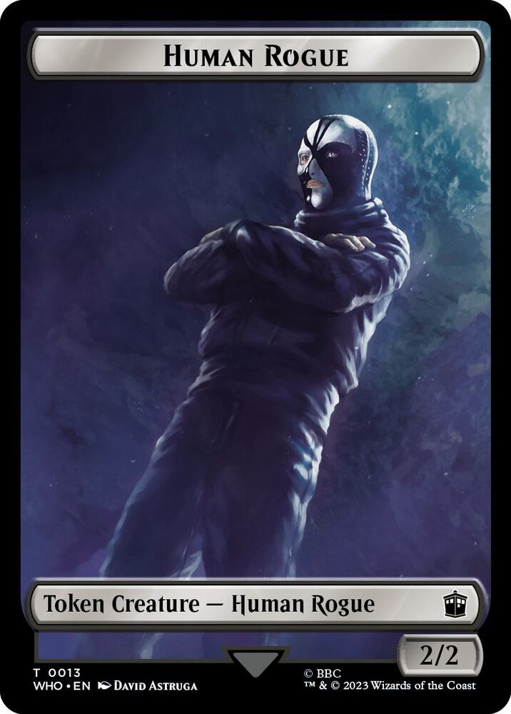 Human Rogue Beast Double Sided Token 13 // 17 (Universes Beyond: Doctor Who)  - Foil | Good Games Adelaide SA