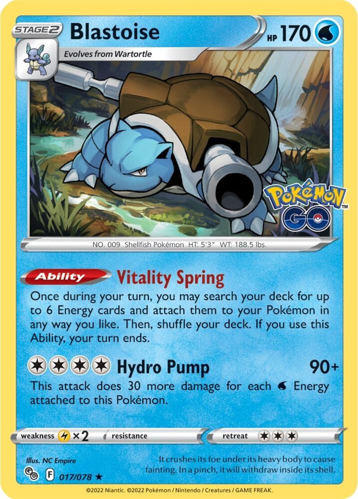 Blastoise 017/078 (Pokemon GO)  - Holofoil | Good Games Adelaide SA