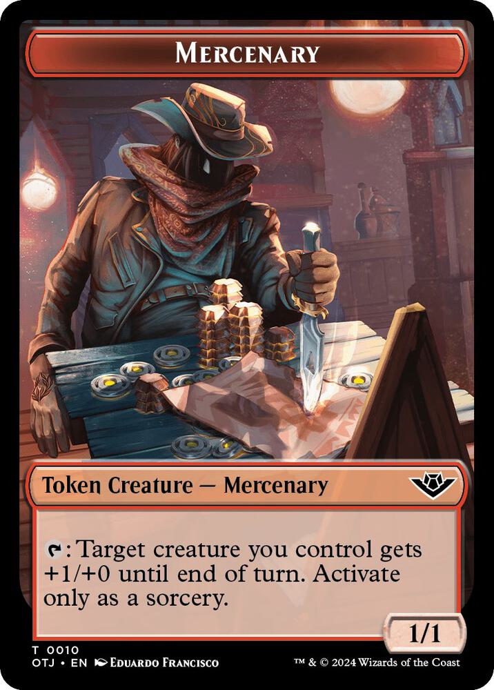 Mercenary Zombie Rogue Double Sided Token 10 // 15 (Outlaws of Thunder Junction)  - Foil | Good Games Adelaide SA