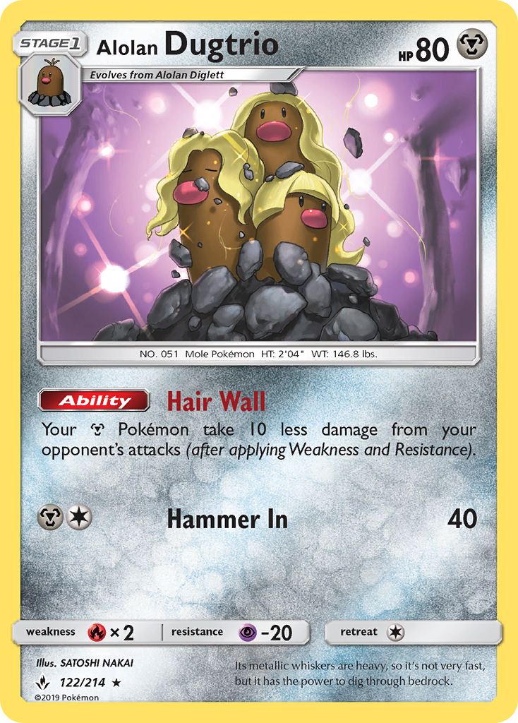 Alolan Dugtrio (122/214) [Sun & Moon: Unbroken Bonds] | Good Games Adelaide SA
