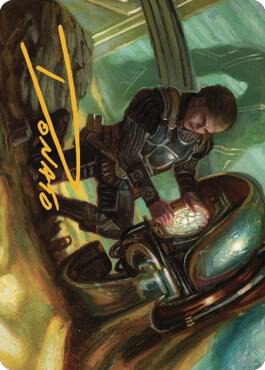 Urza Powerstone Prodigy Art Card Gold Stamped Signature 35 (Art Series: The Brothers' War)  | Good Games Adelaide SA