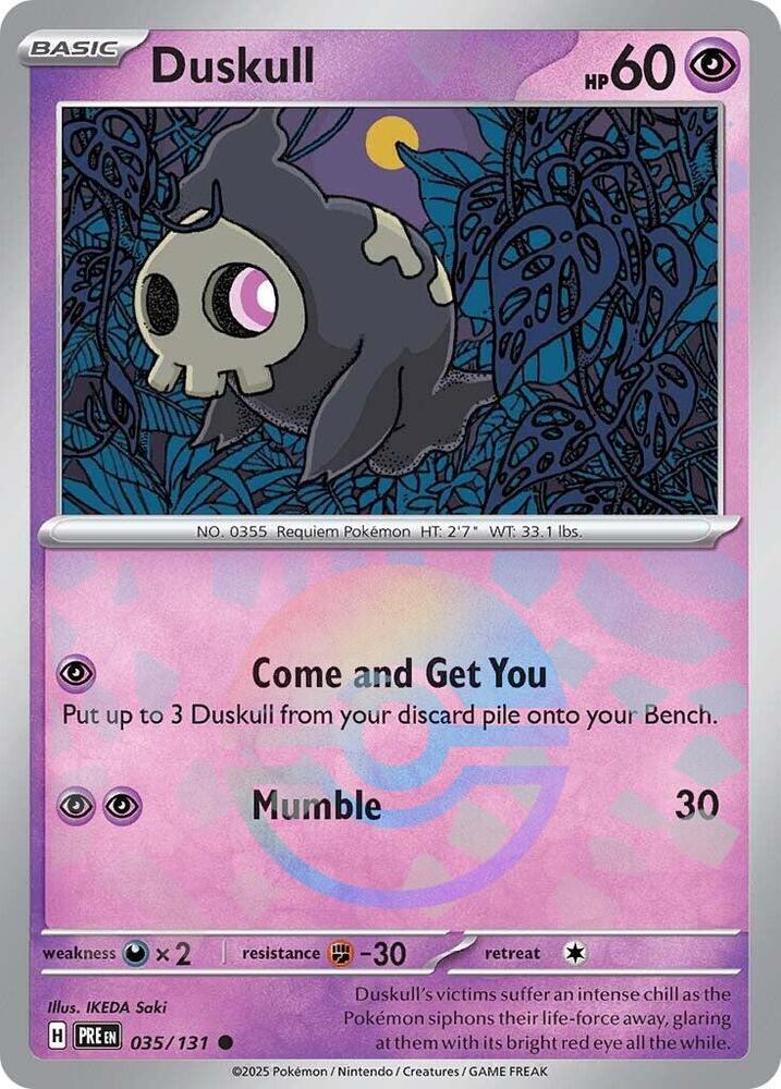 Duskull (035/131) (Poke Ball Pattern) [Scarlet & Violet: Prismatic Evolutions] | Good Games Adelaide SA