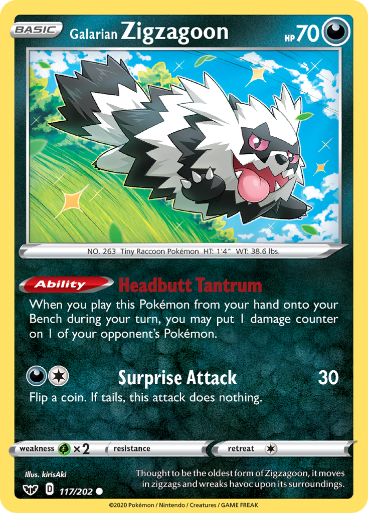 Galarian Zigzagoon (117/202) [Sword & Shield: Base Set] | Good Games Adelaide SA