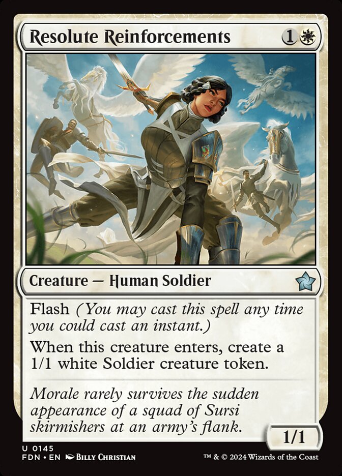Resolute Reinforcements 145 (Foundations)  - Foil | Good Games Adelaide SA